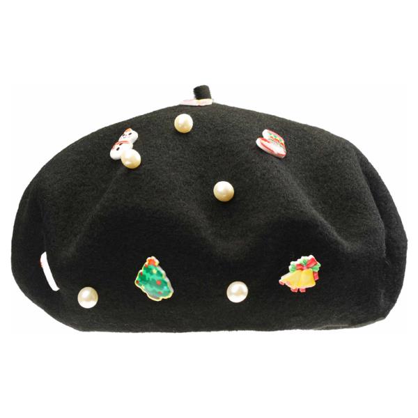 CHRISTMAS CHARM PEARL BERET HAT