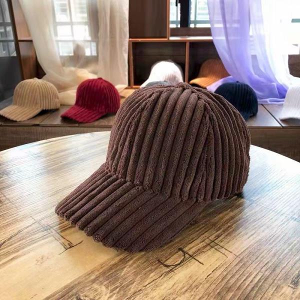 CORDUROY RIBBED TEXTURED BASEBALL CAP HAT