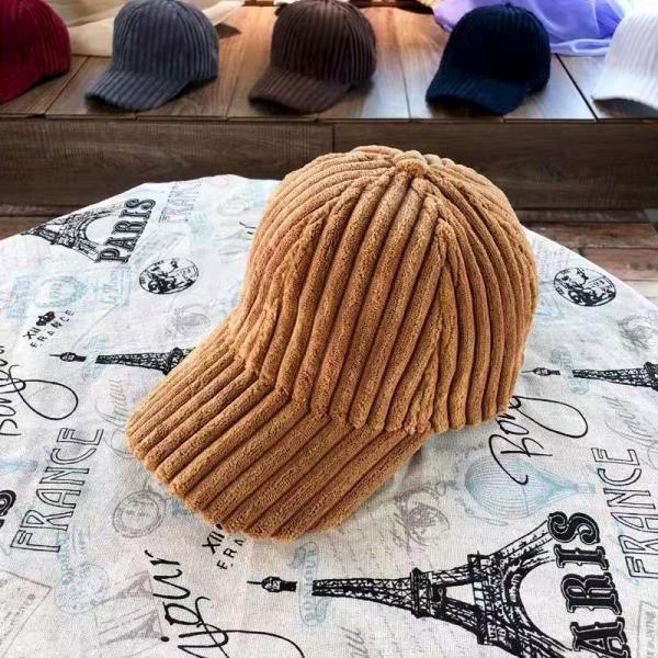 CORDUROY RIBBED TEXTURED BASEBALL CAP HAT