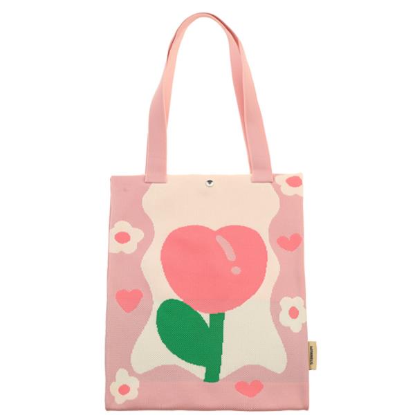 FLOWER HEART KNITTED SHOULDER BAG