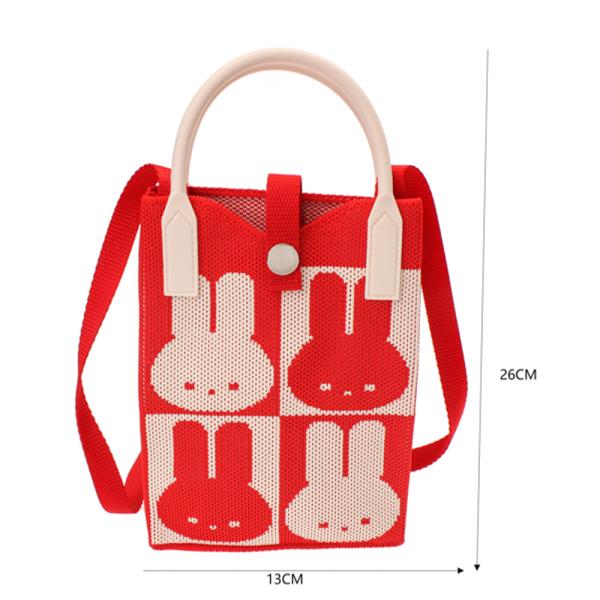 KNITTED BUNNY TOTE CROSS BODY BAG