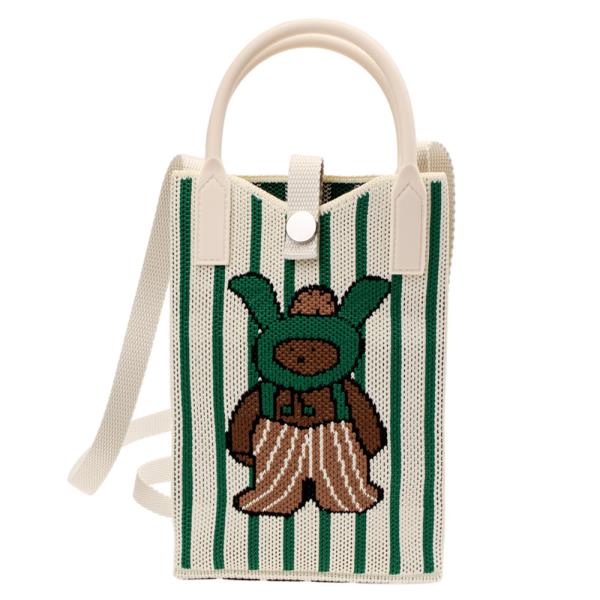 KNITTED TOTE CROSS BODY BAG