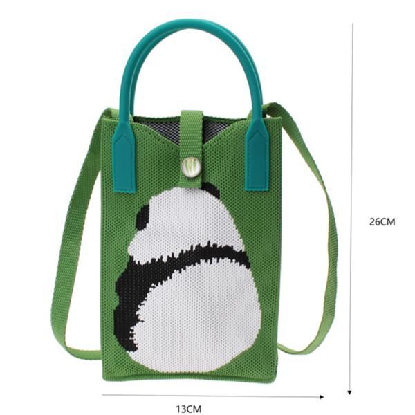 KNITTED PANDA TOTE CROSS BODY BAG