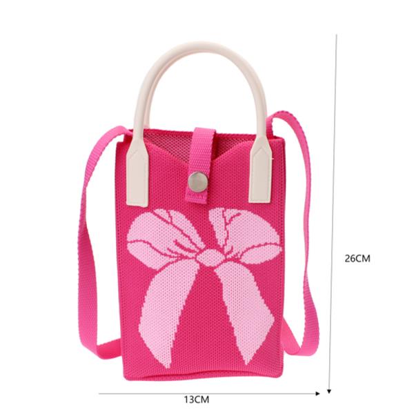 KNITTED BOW TOTE CROSS BODY BAG