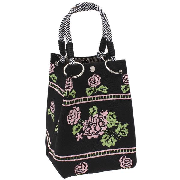CUTE FLOWER PATTERN KNITTED TOTE CROSS BODY BAG