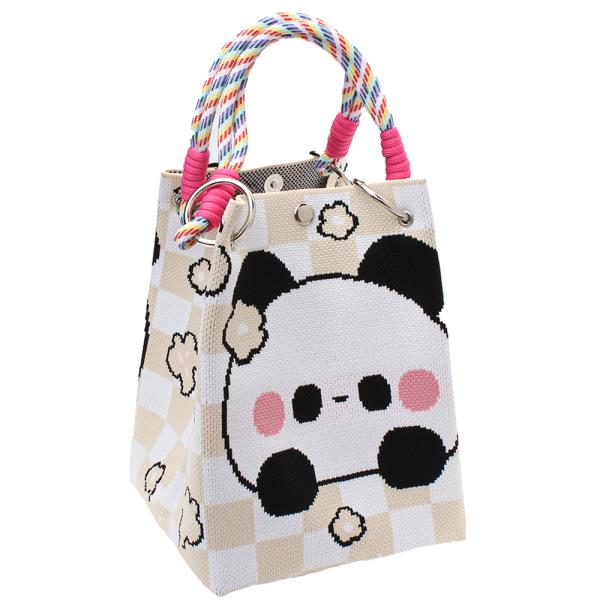 FLOWER PANDA KNITTED  TOTE CROSS BODY BAG