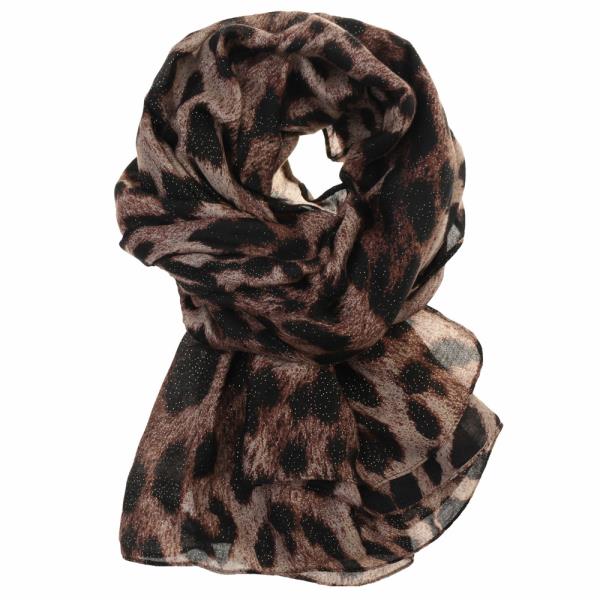 SOFT LIGHTWEIGHT LEOPARD OBLONG SCARF