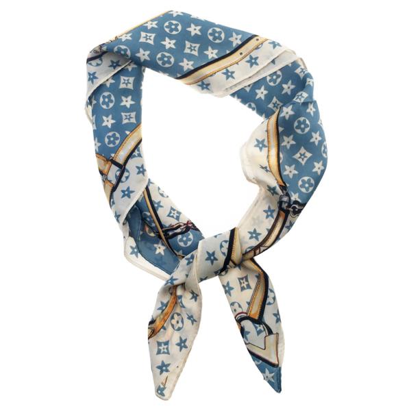 FLOWER PATTERN SILKY BANDANA SQUARE SCARF