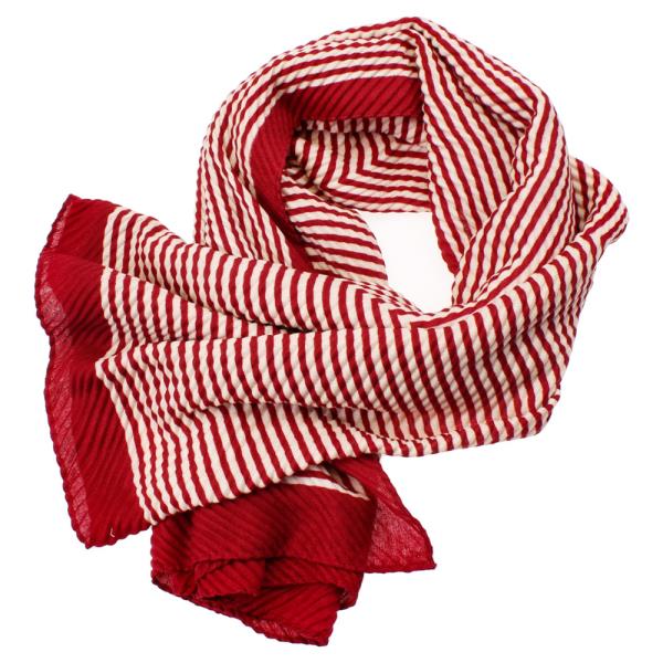 SOFT LIGHTWEIGHT STRIPE PATTERN PLEATS BANDANA SCARF