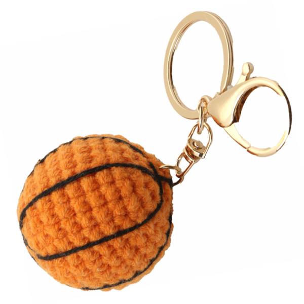 BASKETBALL CROCHET KNIT KEYCHAIN