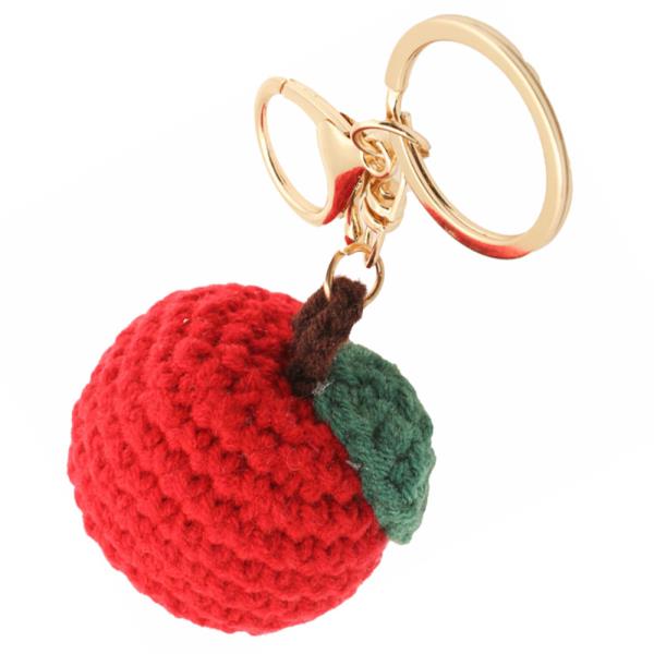 CROCHET KNIT APPLE KEYCHAIN