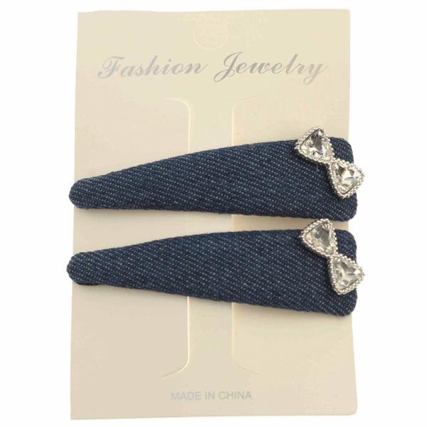 DENIM BOW HAIR PINS