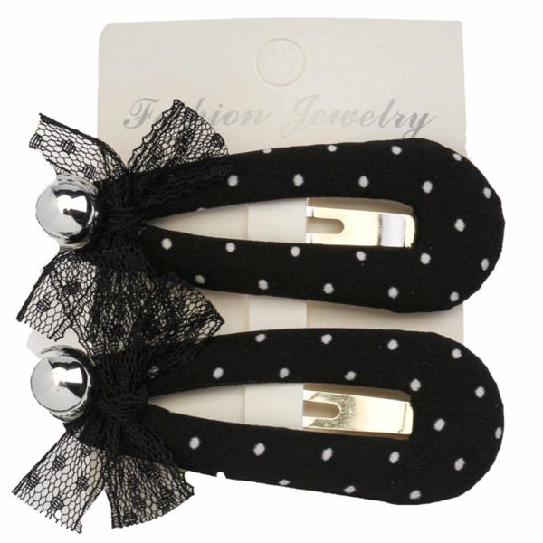 VELVET POLKA DOT TULLE HAIR CLIP
