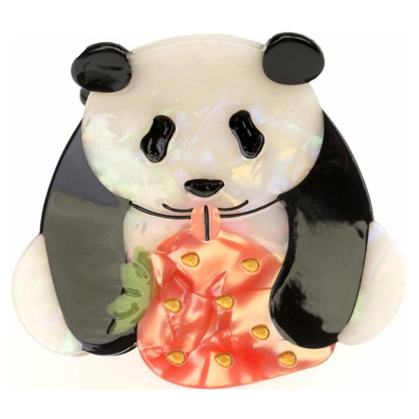 PANDA BEAR STRAWBERRY HAIR CLAW CLIP