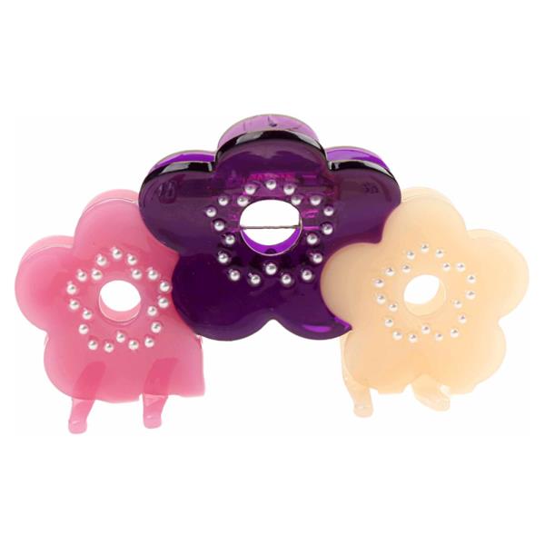 FLOWER RHINESTONE HAIR CLAW CLIP