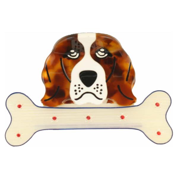DOG RHINESTONE BONE HAIR CLAW CLIP
