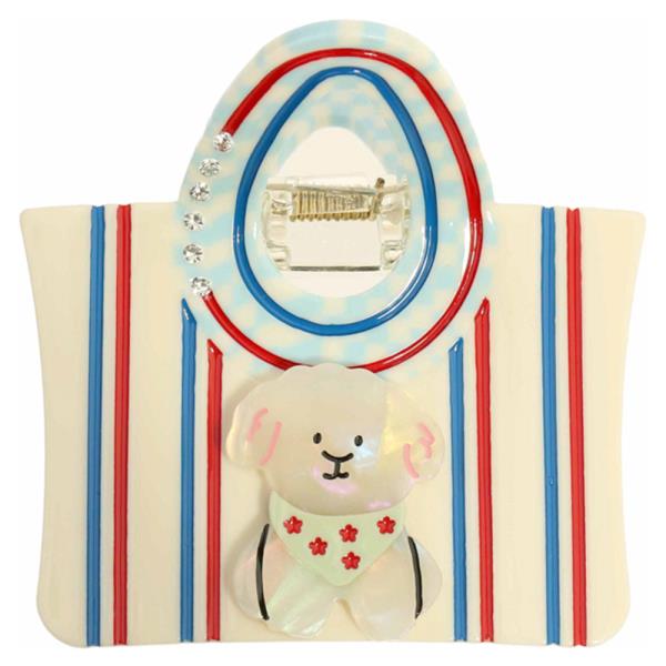 RAINBOW DOG TOTE BAG HAIR CLAW CLIP