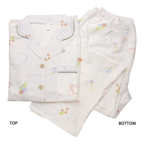 FLORAL PATTERN SHORT SLEEVE SHIRT WITH PANTS 2 PC PAJAMA SET