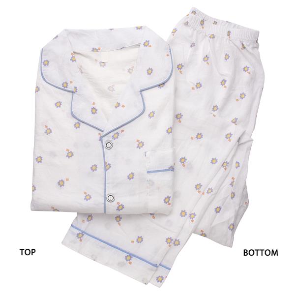 FLOWER PATTERN SHORT SLEEVE SHIRT WITH PANTS 2 PC PAJAMA SET
