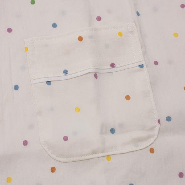 POLKA DOT PATTERN SHORT SLEEVE SHIRT WITH PANTS 2 PC PAJAMA SET