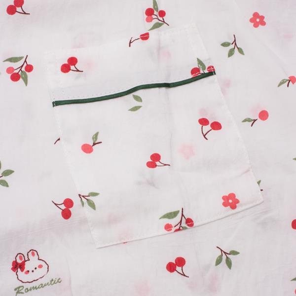CHERRY PATTERN SHORT SLEEVE SHIRT WITH PANTS 2 PC PAJAMA SET