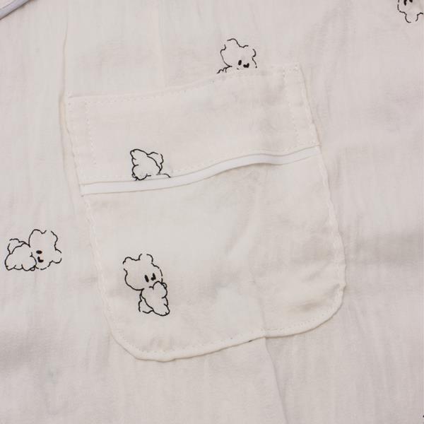 CUTE ANIMAL PATTERN SHORT SLEEVE SHIRT WITH PANTS 2 PC PAJAMA SET