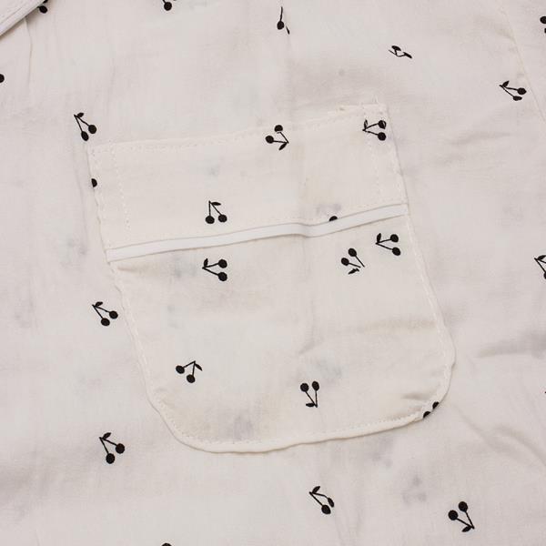 CHERRY PATTERN SHORT SLEEVE SHIRT WITH PANTS 2 PC PAJAMA SET