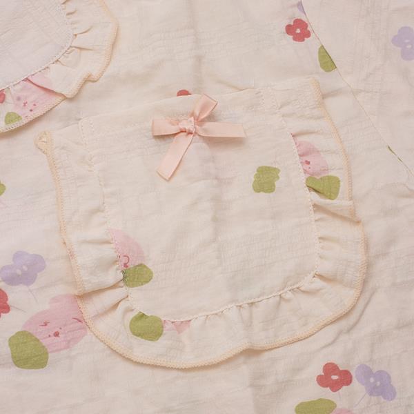 FLOWER PATTERN SHORT SLEEVE SHIRT WITH PANTS 2 PC PAJAMA SET
