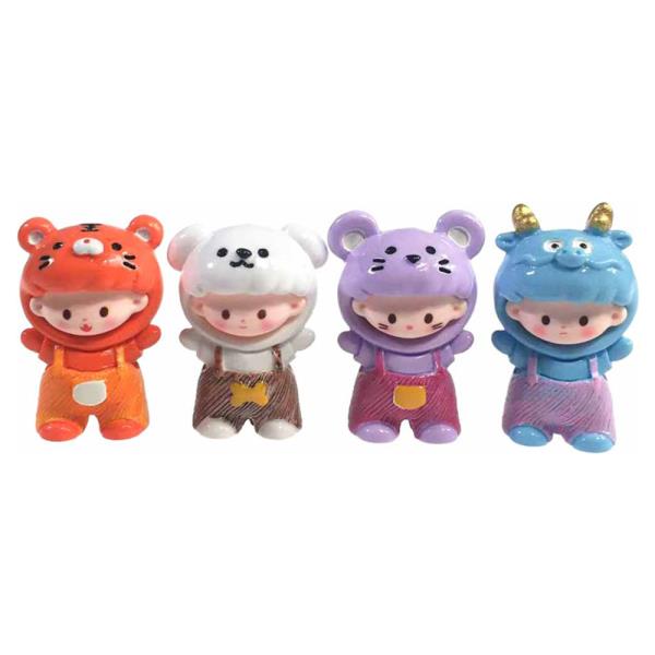 CUTE ANIMAL DOLLYS  DESKTOP FIGURINES 4 PC SET