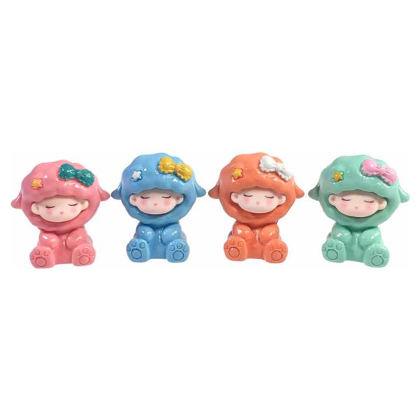 CUTE SLEEPING DOLLYS DESKTOP FIGURINES 4 PC SET