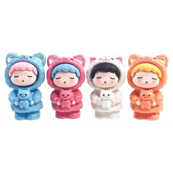 CUTE KITTEN DOLLYS DESKTOP FIGURINES 4 PC SET