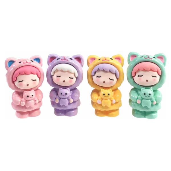 KITTEN DOLLYS DESKTOP FIGURINES 4 PC SET