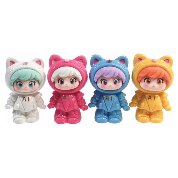 CUTE KITTEN DOLLY DESKTOP FIGURINES 4 PC SET