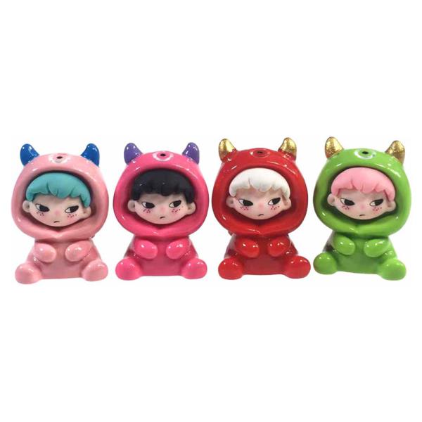 LITTLE MONSTERS DOLLY FIGURINES 4 PC SET