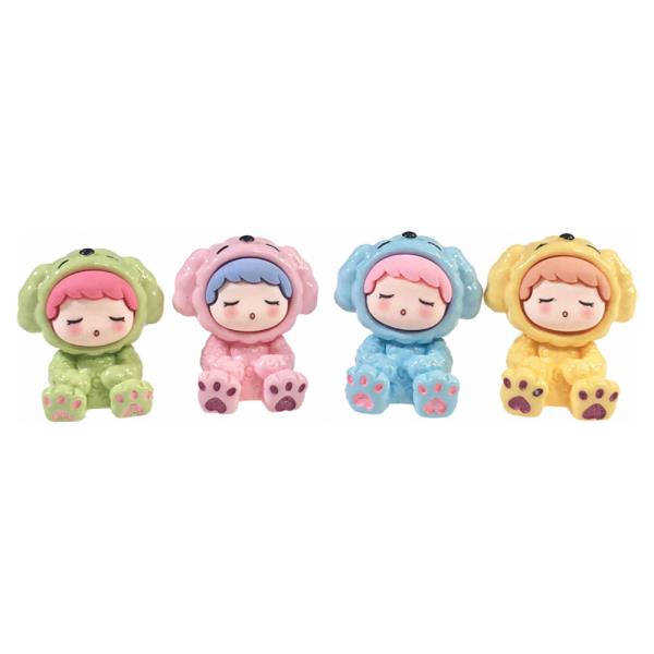 CUTE DESKTOP PUP FIGURINES 4 PC SET