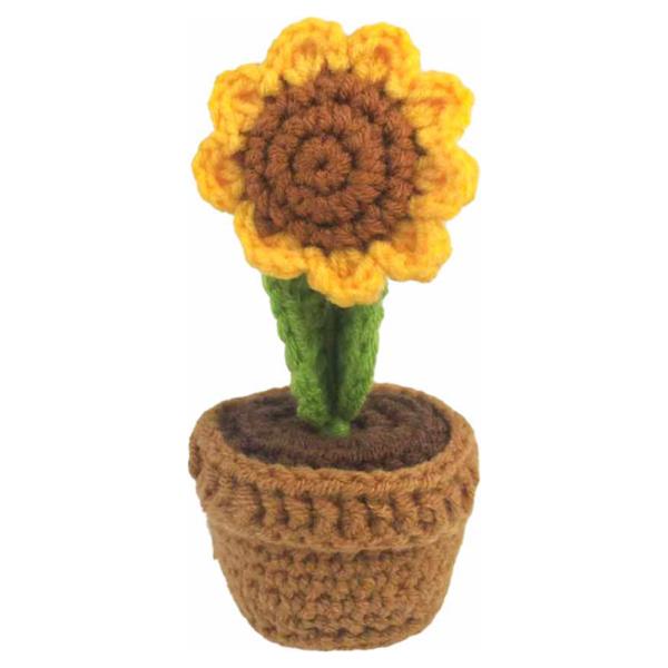 CROCHET YARN SUNFLOWER POTTED PLANT