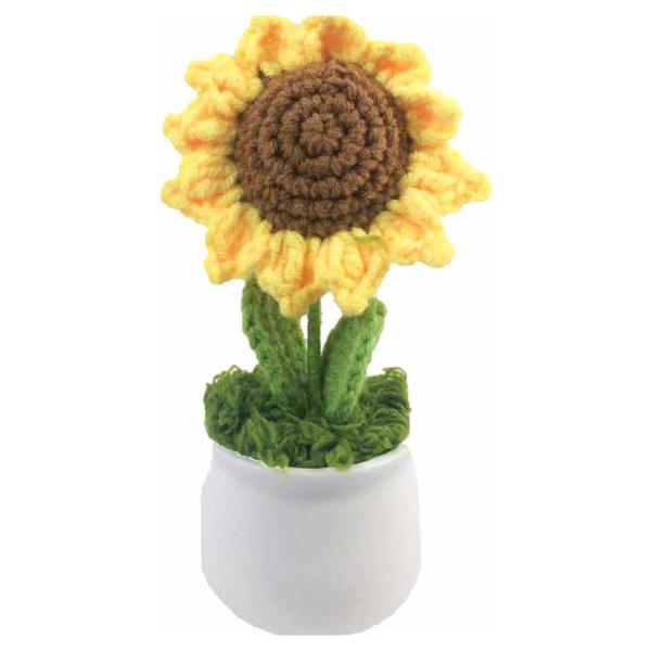 CROCHET YARN SUNFLOWER POTTED PLANT