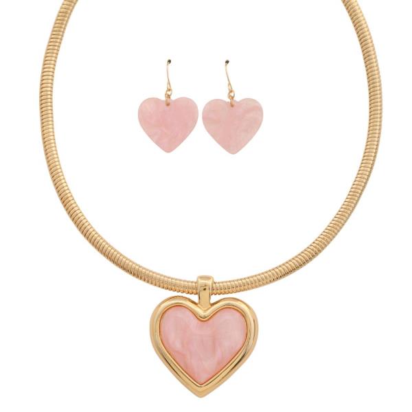 HEART PENDANT METAL NECKLACE