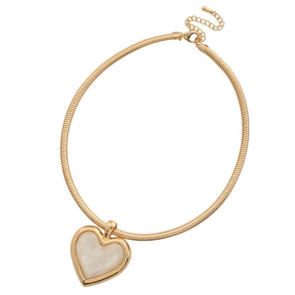 HEART PENDANT METAL NECKLACE