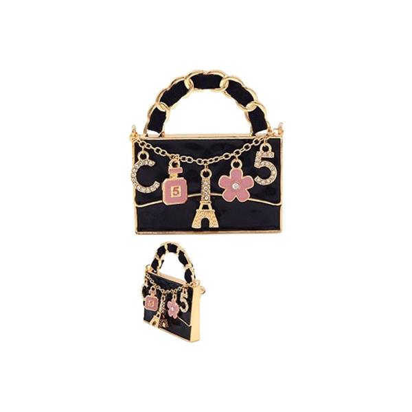 PARIS LUXURY THEME CHARM DANGLING ON HANDBAG BROOCH