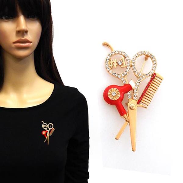 BEAUTICIAN THEME CHARM BROOCH