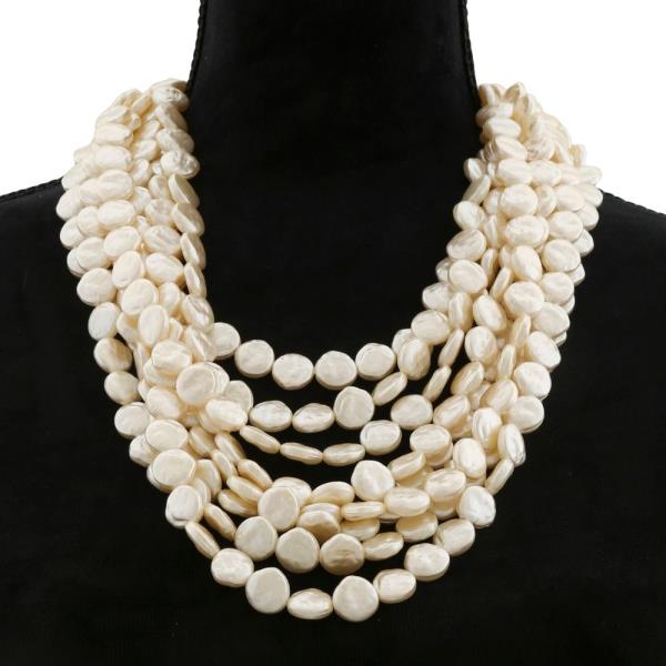 PEARL COIN LAYERED NECKLACE