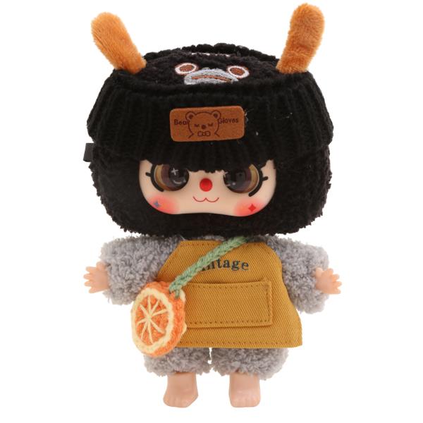 MINI DOLL APRON ORANGE BAG BEANIES OUTFIT SET
