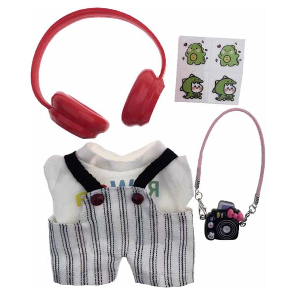 MINI DOLL HEADSET OVERALL OUTFIT W/ CAMERA