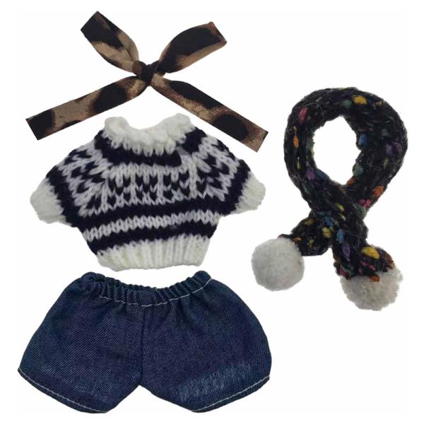 MINI DOLL KNITTED SWEATER W/ SHORT OUTFIT SET