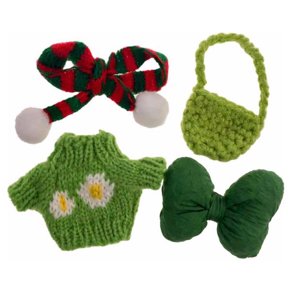 MINI DOLL CHRISTMAS RIBBON KNIT SWEATER CROSSBODY BAG OUTFIT SET