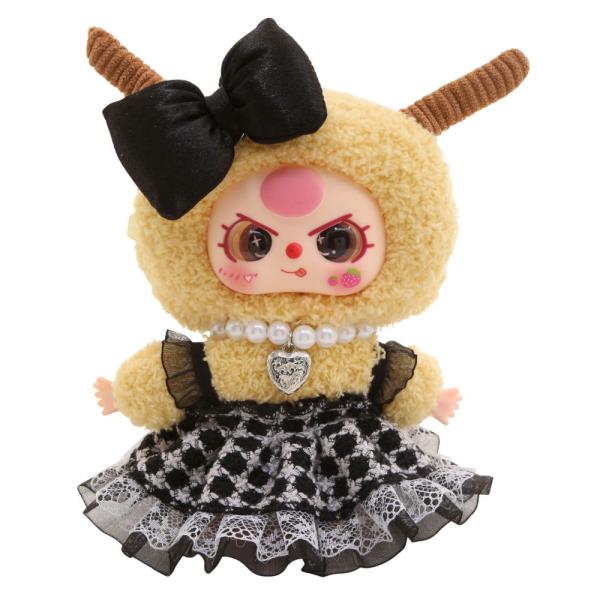 MINI DOLL BOW ACCENT CROCHET LACE DRESS PEARL BRACELET OUTFIT SET