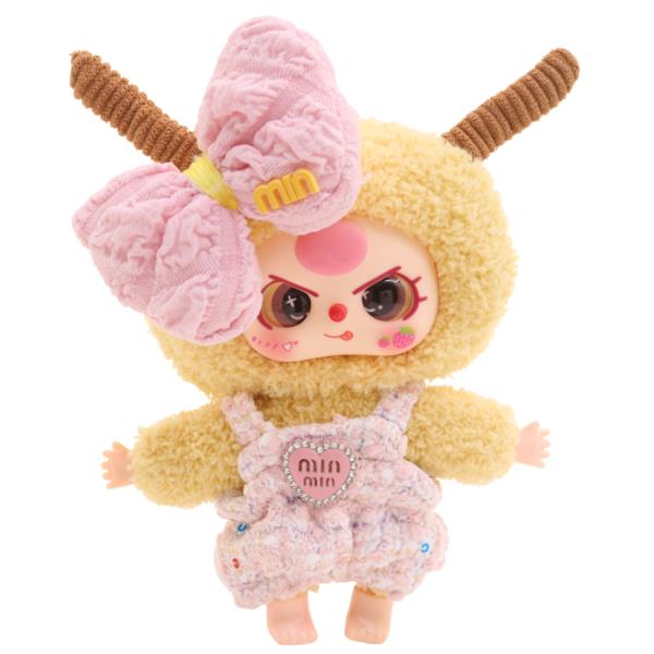 MINI DOLL BOW ACCENT TEXTURED BUNNY ROMPER OUTFIT SET