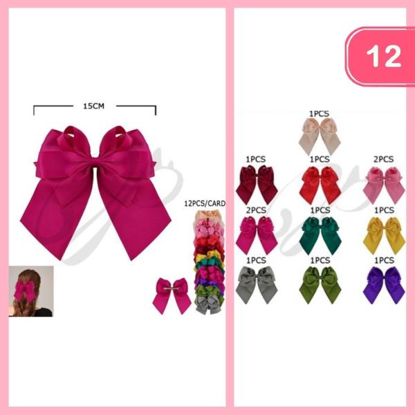 RIBBON HAIR BOW (12 UNITS)