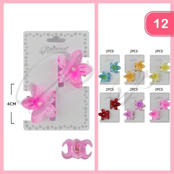 PEARL FLOWER HAIR CLAW CLIP (12 UNITS)